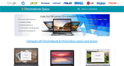 Desktop Screenshot of chromebookspecs.com